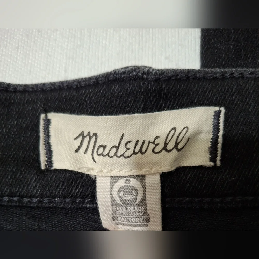 Madewell Women's Mid Rise Kick Out Black Cotton Denim Jeans Size 31 - Picture 7 of 15